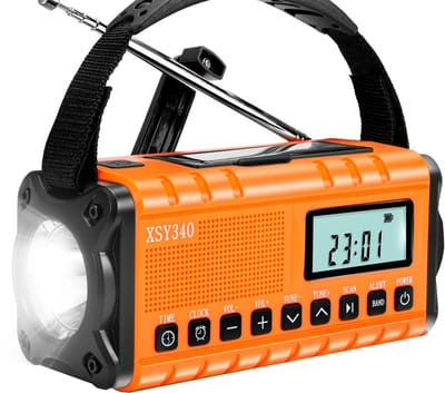 Noodradio - 10.000 mAh Powerbank - Noodpakket - Draagbare Radio - Oranje