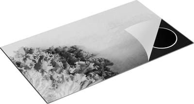 Chefcare Inductie Beschermer Groene Sla op Grijze Marmer - Zwart Wit - 95x50 cm - Afdekplaat Inductie - Kookplaat Beschermer - Inductie Mat
