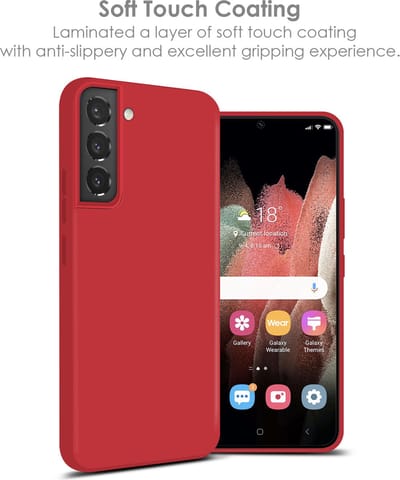 Hoesje Geschikt Voor Samsung Galaxy S22 Hoesje Silicone Backcover - Rood