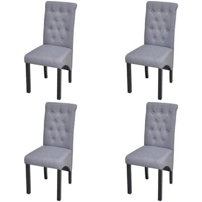 vidaXL - Eetkamerstoelen - 4 - st - stof - lichtgrijs