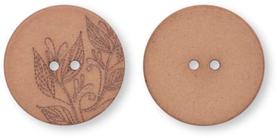 Hennep knopen recycelt 2 gaatjes 28 mm bruin - Aannaaiknopen - Prym