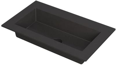 INK Kraft Wastafel Enkele Bak Zonder Kraangat - 800x450x10 mm - Quartz Zwart