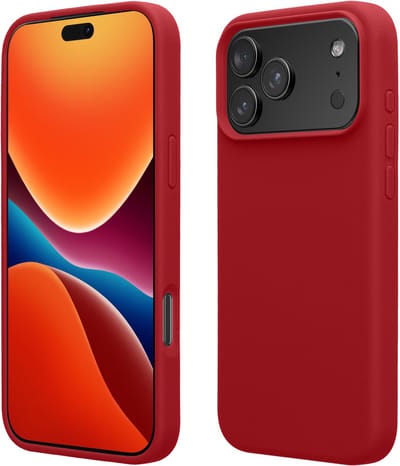 kwmobile telefoonhoesje geschikt voor Apple iPhone 17 Pro Max - Hoesje met siliconen coating - Smartphone case in rabarber rood