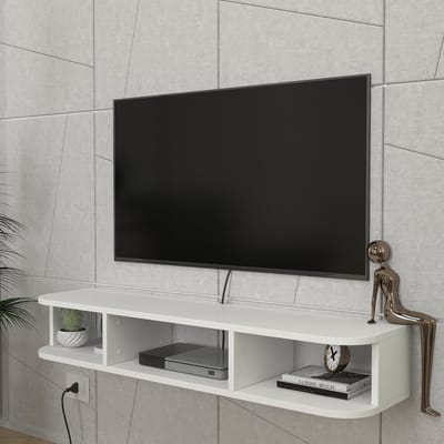 Tv-meubel Oundsvas zwevend wit 120x30x19 cm [en.casa]