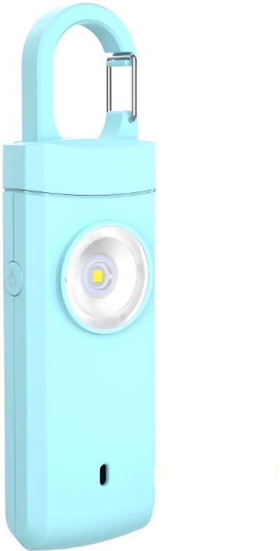 S4D® Premium Zakalarm – 130dB Persoonlijk Alarm met LED Zaklamp & Stroboscoop – Oplaadbaar via USB – Compact & Draagbaar – Verkrijgbaar in meerdere kleuren - Lichtblauw