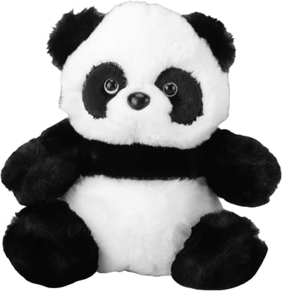 Panda Knuffel - Pluche Dier - Kinderkamer Decoratie - Zacht en Veilig Materiaal - 20x16x10 cm - Zwart Wit