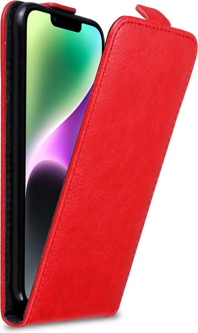 Cadorabo Hoesje geschikt voor Apple iPhone 14 PLUS in APPEL ROOD - Beschermhoes in flip design Case Cover met magnetische sluiting