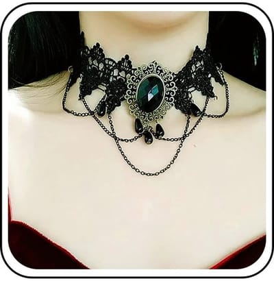 TseenYi Zwarte Kanten Choker met Parels - Elegante Gothic Stijl voor Vrouwen en Meisjes