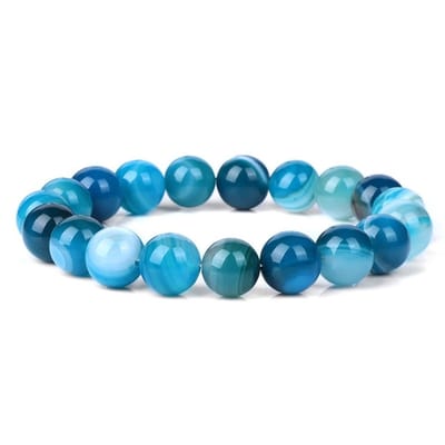 Bixorp Gems Malachietblauwe Botswana Agaat Edelstenen Armband 10mm - Edelsteen Kralenarmband - Spiritueel Cadeau - 18cm