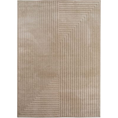 Buitenkleed NOVA – Indoor & Outdoor Vloerkleed– Japandi & Scandinavisch Design – Effen - 3D-Look - Weerbestendig & UV-proof - Beige- 120x170 CM