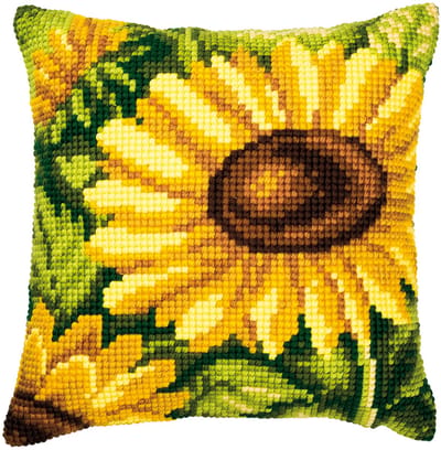 Vervaco - Kruissteekkussen kit - Zonnebloem - PN-0008620 - Borduren - Borduurpakket - Borduurpakket volwassenen - Borduurpakket kind