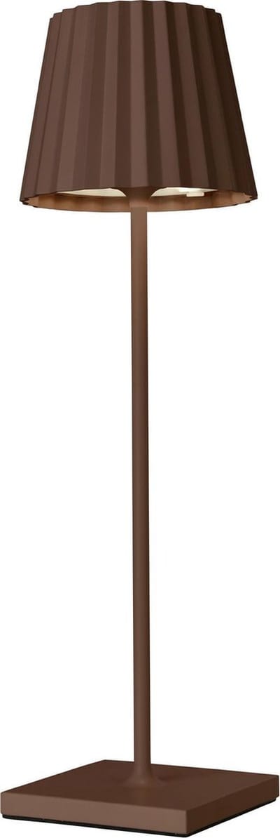 Sompex Troll 2.0 | LED tafellamp voor buiten en binnen | Werkt op batterijen | Aluminium | Dimbaar | Incl. Inductie | Bruin