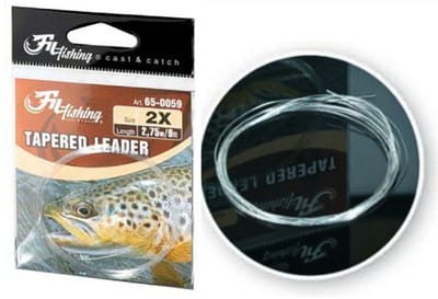 Fil FLY Tapered Leader size 1X - 2,75m - 0,254mm - Vliegvissen Allround Leader - Vliegvis Onderlijn