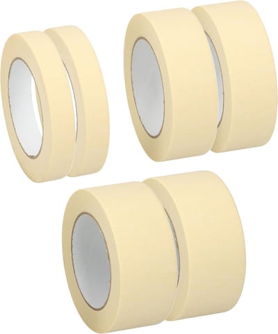 Kinzo Afplaktape/schilderstape - 2x verschillende maten - wit - 19/25/50mm x 5m - binnen/buiten