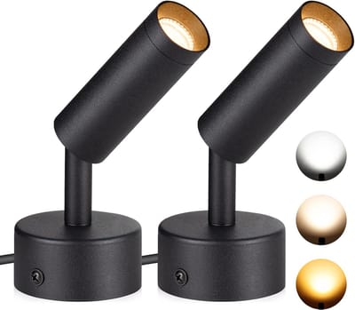 2 Stuks LED Spot Lights - 3000K/4000K/5000K Adjustable - Dimmable Floor Spotlight Lamp - for Plants Decor - Uplighting - Artwork Wall Accent Lighting