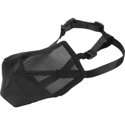 Muselière en maille pour chien Empêche de mordre d'aboyer de manger Respirante Réglable Couvre-bouche pour chien pour l'éducation canine M black