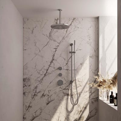 Brauer Chrome Edition Thermostatische Regendoucheset Inbouw - Hoofddouche 30 cm - Handdouche Staaf - Doucheslang - Geintegreerde Glijstang - Chroom
