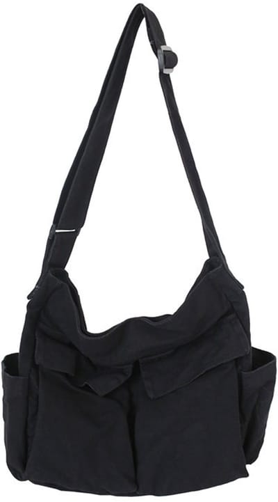 Grote Canvas Schoudertas – Messenger Crossbody Tas met Meerdere Vakken – Praktische Draagtas voor Dames en Heren