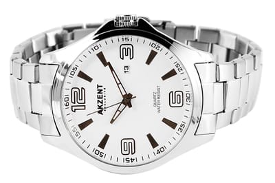 AKZENT Herenhorloge roestvrij staal Adel, Mineralglas