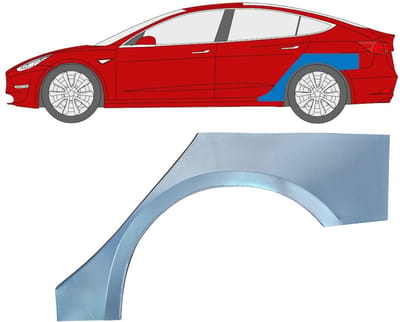 Reparatiepaneel achterspatbord voor Tesla Model 3 2017-2023 / Links