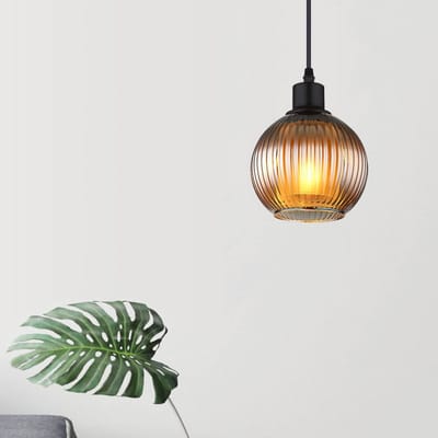 Globo Hanglamp Zumba, petrol, Ø 15 cm, glas