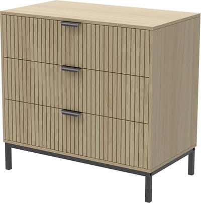 Vicco Lennox Ladekast – 72 x 69 cm met 3 laden Eiken