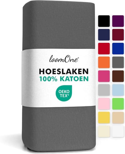 Jersey Hoeslaken Split-Topper Split 180x200-200x200 cm 100% Katoen OEKO-TEX Ademend en Zacht