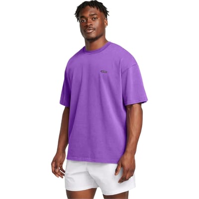 Under Armour Heren Gewassen Logo Oversized T-shirt (Paars)