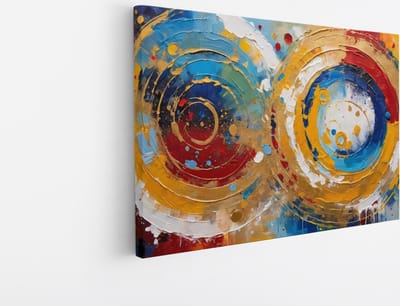 Saammp Canvas Schilderij - Abstract - Kleurrijk - Vormen - 30x20 - Foto op canvas - Wanddecoratie - muurdecoratie Woonkamer - Slaapkamer decoratie - Canvas Print