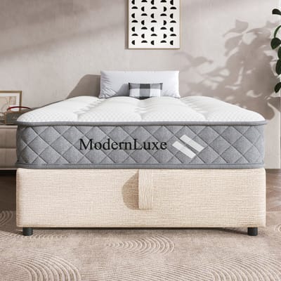 Orthopedisch koudschuim matras 90x200 cm, matras met 7-zones pocketveren kern, stevigheidsgraad H3 (medium stevig) – OEKO-TEX® gecertificeerd, 20 cm hoogte, 4 handgrepen + vacuüm verpakt