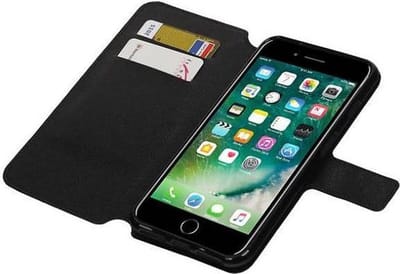 Cross Pattern TPU Bookstyle Hoesje - Wallet Case Telefoonhoesje - Geschikt voor iPhone 7 Plus / 8 Plus Zwart