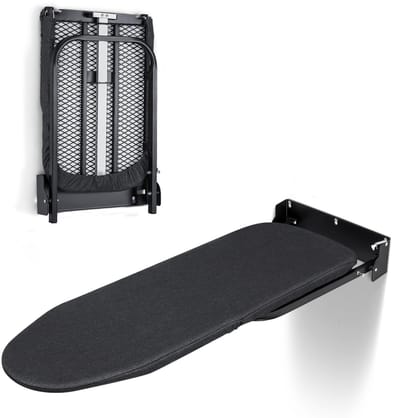 Dailygoods- Wandstrijkplank Inklapbaar - Ruimtebesparend - Hittebestendige Hoes - Compact - 31 x 91,5 cm - Muurmontage - Strijkplank