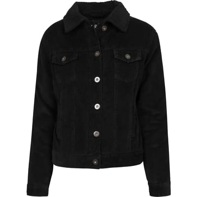 Urban Classics Jacket -XL- Sherpa Corduroy Zwart