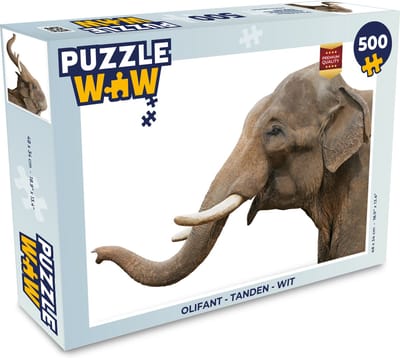 Puzzel Olifant - Tanden - Wit - Legpuzzel - Puzzel 500 stukjes