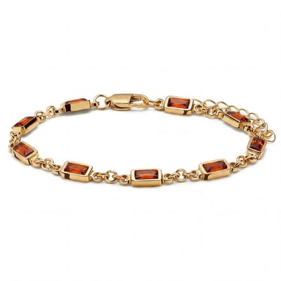 Prism | Goudkleurige armband met bruine stenen van kristalglas