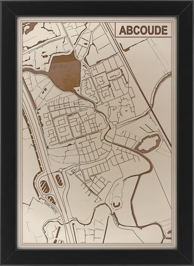 Houten stadskaart van Abcoude