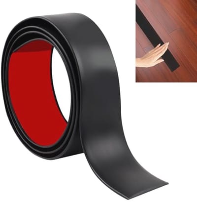 Laminaatvloer Drempelovergangsstrip 100cm - Zelfklevende Vinylvloerstrip voor Tegels en Tapijt (Zwart)