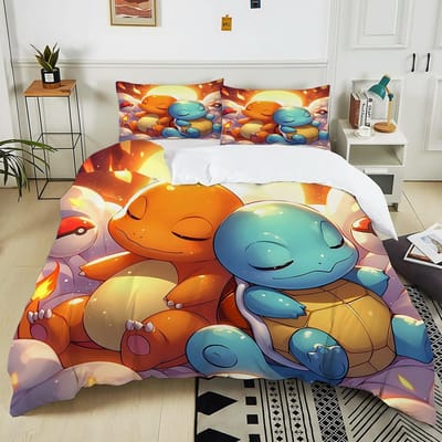 10 Maten Pokémon Charizard Beddengoed Set 3 Delen Dekbedovertrek Volwassen Kinderen Verjaardagscadeau Volledige Maat Beddengoed Set Luxe voor Cadeaus AS Queen 210X210cm