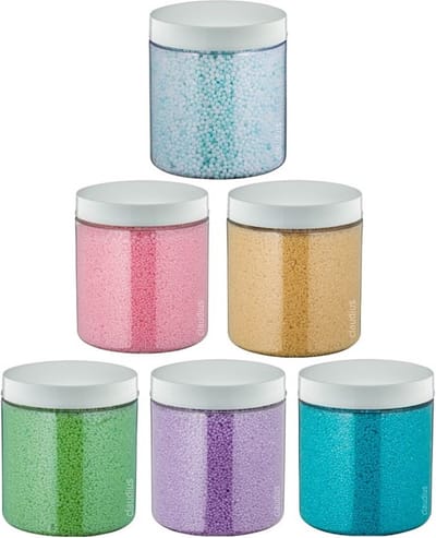 Badkaviaar - 200 gram - set van 6 verschillende geuren - Witte Deksel - Eucalyptus, Hamam, Lavendel, Opium, Rozen, Zen Moment - bad parels voor in bad