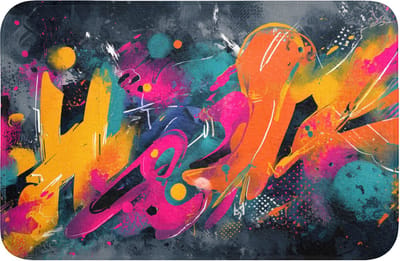 WC mat 60x40 cm - Antislip - Abstract - Graffiti - Kleurrijk - Verfspatten - Toiletmat - Vloermat - Douchemat - Toilet tapijt - Toiletmatten