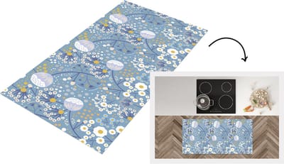 Keukenloper - Loper keuken - Patronen - Kamille - Bloemen - 120x60 cm - Keukenloper vinyl