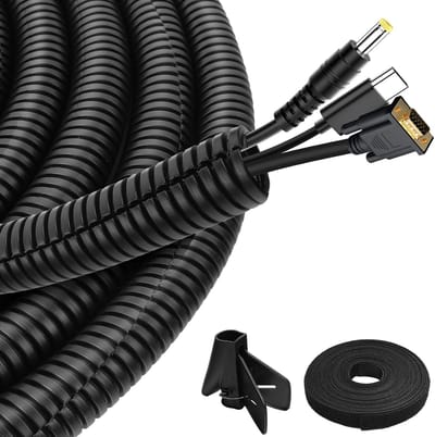 Flexibele Kabelbescherming, Golfbuis voor Kabels, Lege Kabeltube, Zwart, 19mm x 3m, Duurzaam en Weerbestendig