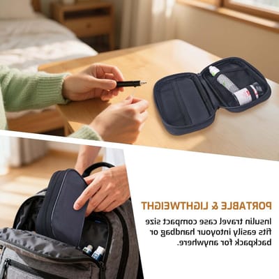 Diabetes Organizer Tas met Extra Compartment voor Testkit, Lancetten en Suikerbenodigdheden, Ideaal voor Reizen en Dagelijks Gebruik (Zwart)