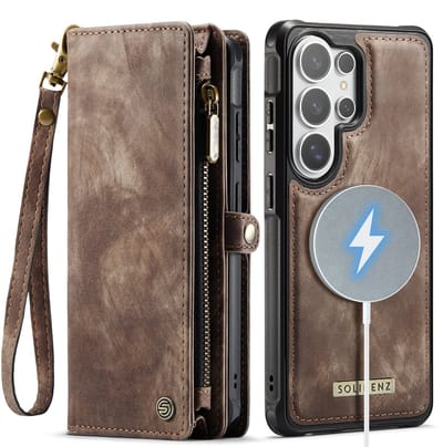 Solidenz Hoesje - Geschikt voor Samsung Galaxy S26 Ultra - Urban Wallet - Bruin