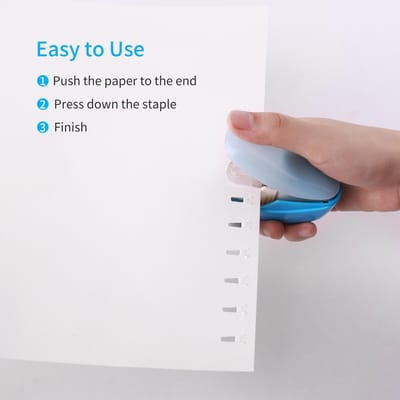KW triO Handheld Mini Veilig Nietapparaat Zonder Nietjes Nietloos 4 Vel Capaciteit voor Papierbinding Winkel School Kantoor Huis roze