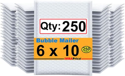 250 Stuks Luchtkussen Enveloppen Wit - 15x25 cm - C6 Standaard Formaat - Met Zelfsluitende Strip