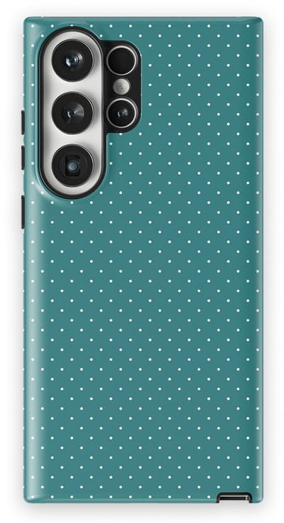 Micro Dots Tough Hoesje Samsung Galaxy S23 Ultra | Geschikt Voor Mag | Stippen Motief Backcover Samsung Galaxy S23 Ultra Deep Teal