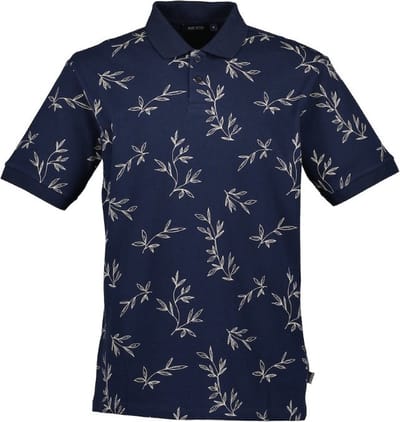 Blue Seven heren poloshirt - polo heren korte mouw - 321165 - navy print - maat M