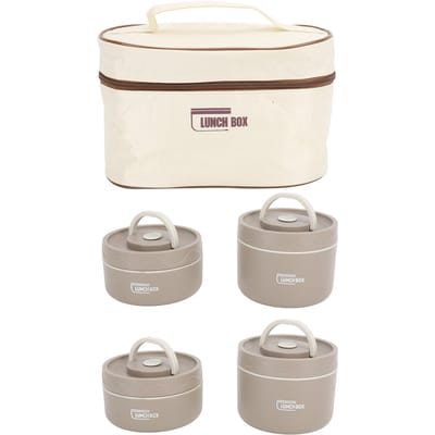 Boîte à déjeuner isotherme ronde en acier inoxydable 304, étanche, portable, avec couvercle 4 brun foncé