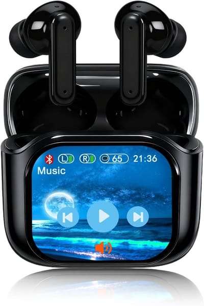 Vertaler hoofdtelefoon - vertaaltingshoofdtelefoon met real-time vertaling, in-ear vertaling, oordopjes met touchscreen, 156 talen koptelefoon, vertaler - real-time met ANC-microfoon en app voor